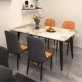 Rock slab dining table and chair combination modern casualaccessible luxury glossy table for home small apartment matte thickened dining table