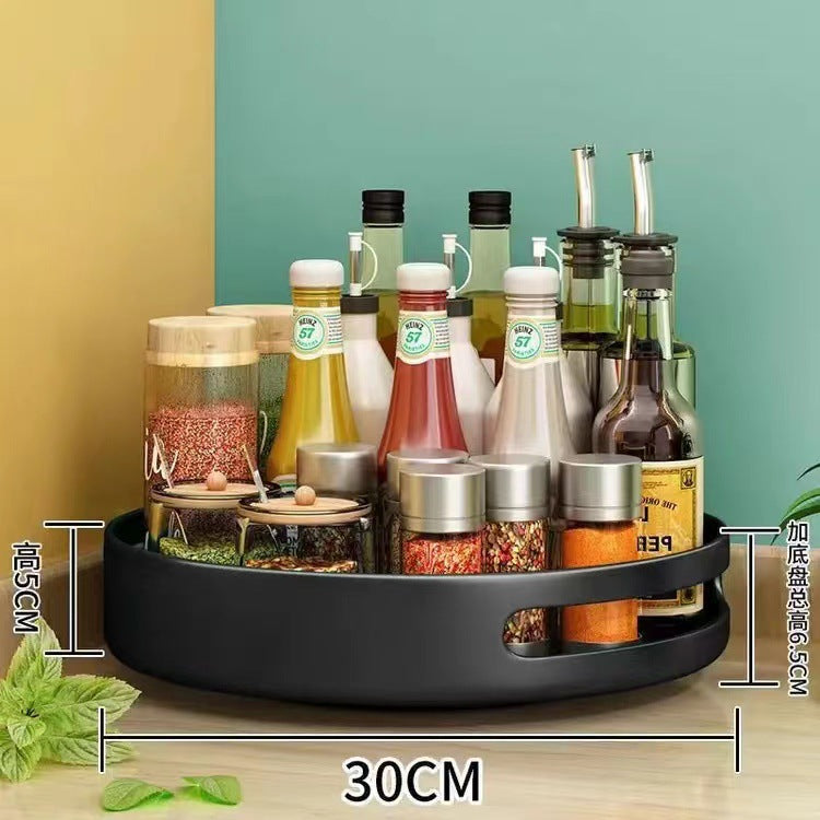 Rotating spice rack for home kitchen, bathroom organizer for toiletries, round storage shelf