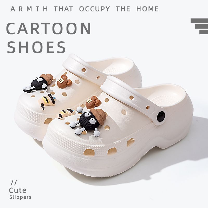 Thick sole crocs women's toe cap non-slip deodorizing filter not tired feet summer 2025new arrivalfashion slippers women's outwear