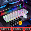 Silver sculpt kms00 illuminated keyboard, mouse, and headset 3-4 piece set - usb wired gaming mechanical feel computer pad