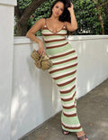 knitted maxi dress - european & american style sleeveless cutout backless striped sundress