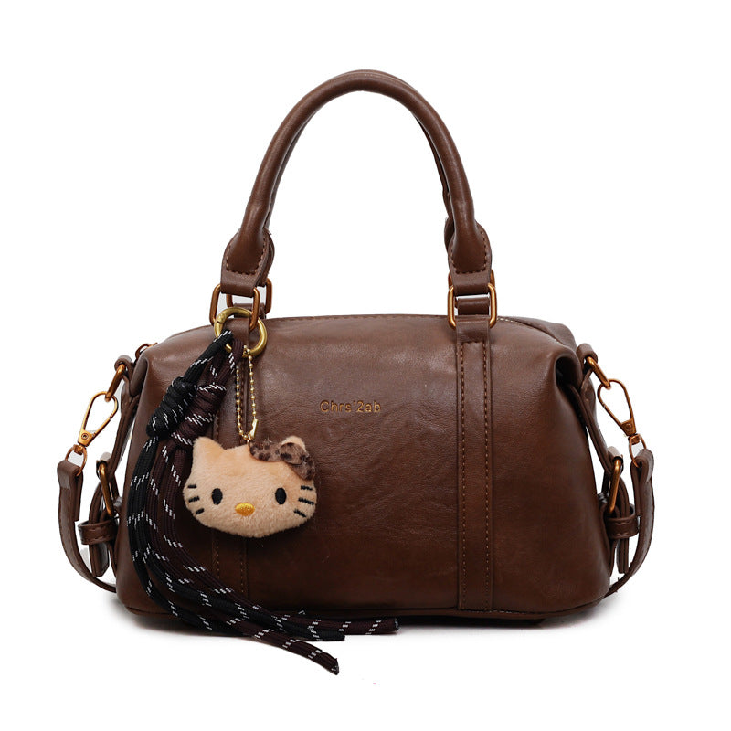 New arrivalretrosatchel boston bag women 2025k-stylefall and wintereasiest for match women's bag foreign elegant shoulder crossbody bag