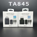 Original t845 charger, compatible with samsung phones, 45w european/uk plug, super fast charge 2.0 charging adapter