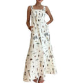 cross-border e-commerce european and american women's clothing: new summer sleeveless tie-up cami sexy printed maxi dress