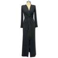 independent station cross-border fashion sexy deep v neck pleated sense of design high slit dress for women