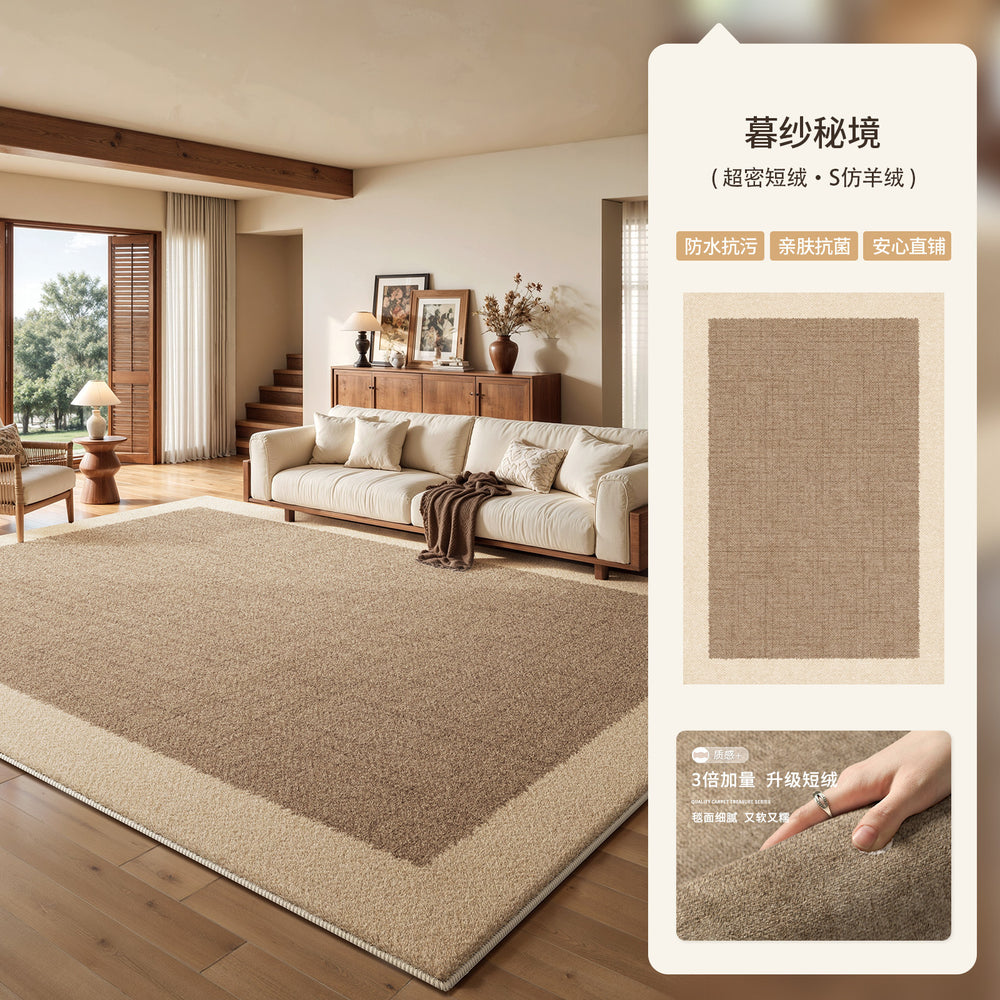 Vintage-style living room rug - easy-clean, wipeable, premium waterproof sofa bedside mat - low-maintenance floor covering, full coverage available