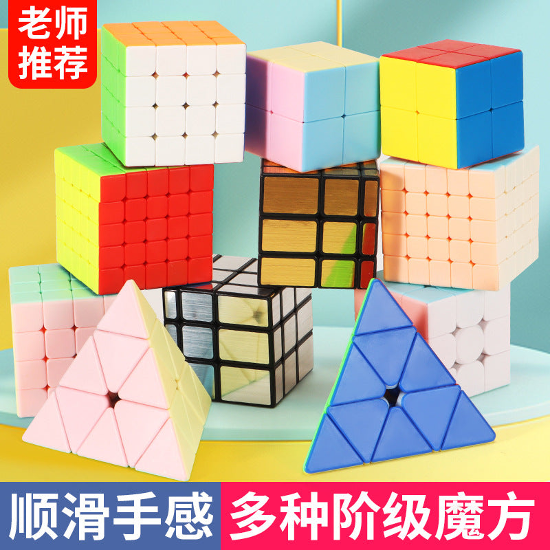 Puzzle 2345-level rubik's cube black color printed mirror pyramid five rubik's cube diagonal rotation sq twisted alien hot selling toy
