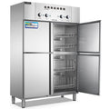 Large double-door vertical dish sterilizer cabinet for school cafeterias, high-capacity stainless steel dishwashing cabinet, food-grade