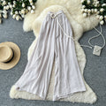 Retrowork clothing style high waistcasualloose pants women's summerlooseslimming lookdrapedtie backcasualpants relaxation