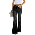 European and american stretch jeans for women - new arrival, hot-selling, elegant commute style, raw hem micro flare jeans, washed fashion denim
