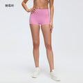 No awkward line yoga shorts, three-quarter length sports tight fitness pants, high waist hip lifting outdoor cycling pants d26096
