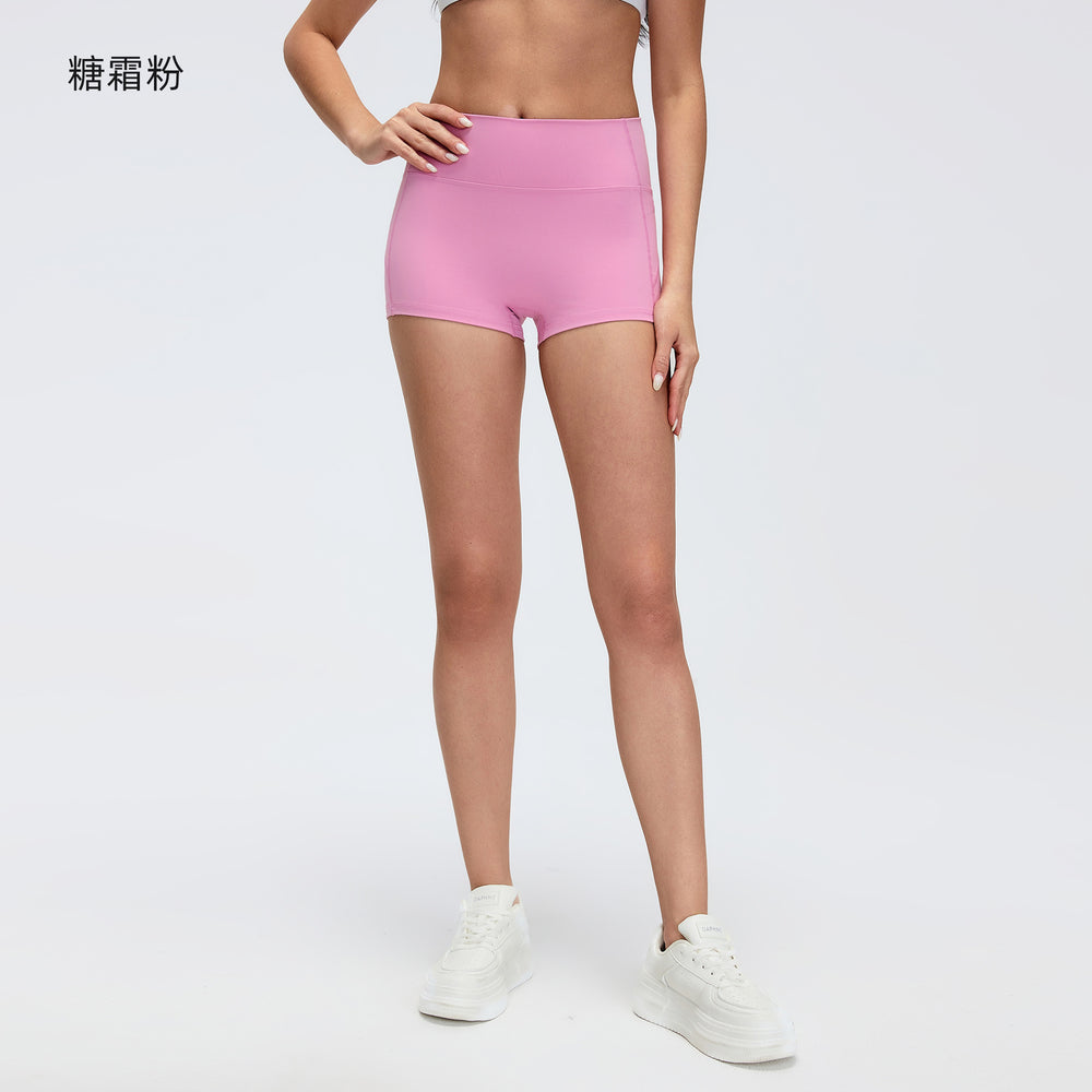 No awkward line yoga shorts, three-quarter length sports tight fitness pants, high waist hip lifting outdoor cycling pants d26096