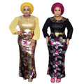 supply of african autumn fashion women's long lantern sleeves sequin evening dress women's waist long skirt