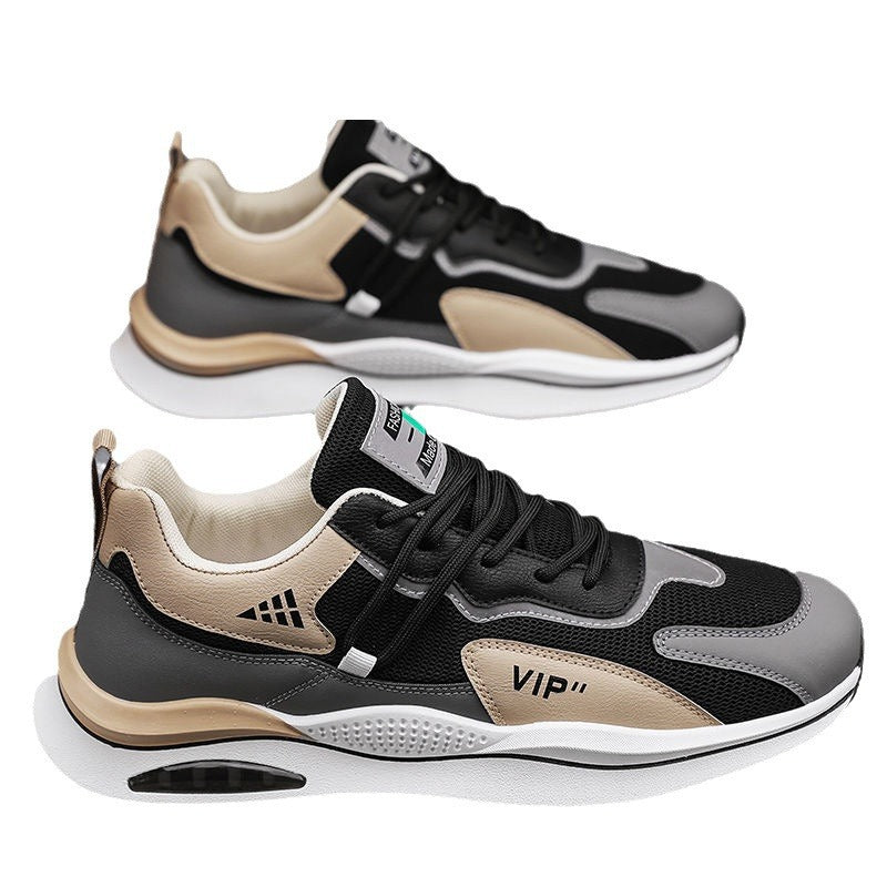 Men's winter breathable 2025 new mesh athletic casual running versatile height increasing trendy dad shoes - hot seller