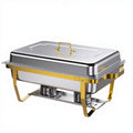 Gold stainless steel buffet warmer - commercial hotel buffet stove - alcohol-fired insulated pot - in stock