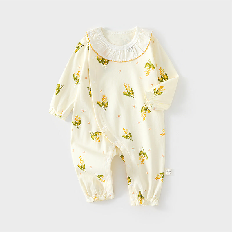 Babibele baby onesie - seamless spring/autumn newborn cotton romper - unisex infant & toddler crawling suit
