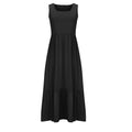 european and american cross-border summer sleeveless tank dress - flowy, layered beach maxi dress with pockets for women