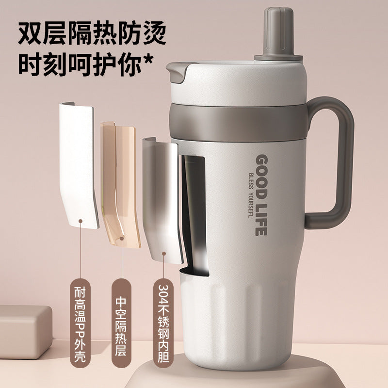304 stainless steel large capacity ice cup for women new arrival high-looking car cold cup ton ton big mac water cup for men