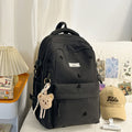 Heart embroiderypure color backpackcute style junior high school and college student backpack macaron color large capacity school bag