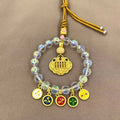Lingyin same style five-way god of wealth car pendant colorful crystal safe abacus lock lucky bag high-end car decoration chinese style