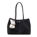 Vintage chic underarm bag with adorable puppy charm - new large capacity tote, premium lightweight luxury shoulder bag