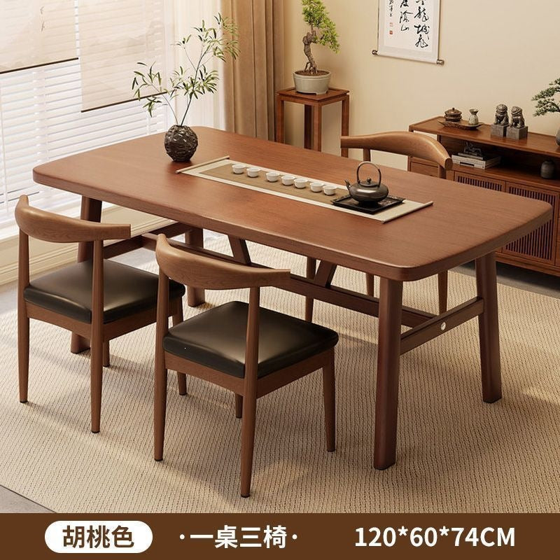 Dining table and chair combination small apartment for home rectangular table and chair commercial breakfast shop dining table and chair fast food restaurant iron horn chair