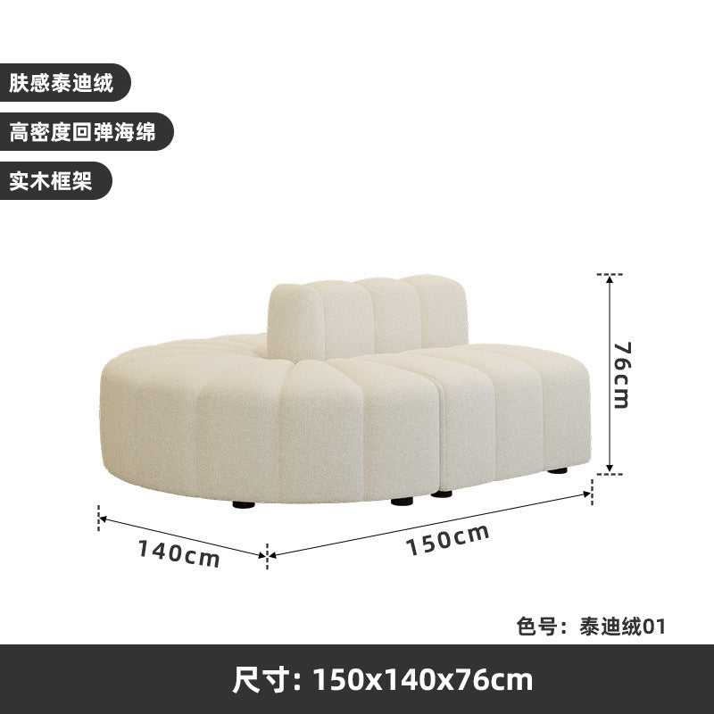 French cream style hotel lobby lounge double-sided sofa - ideal for medical aesthetics, wedding photography studios, clothing boutiques, and beauty salons
