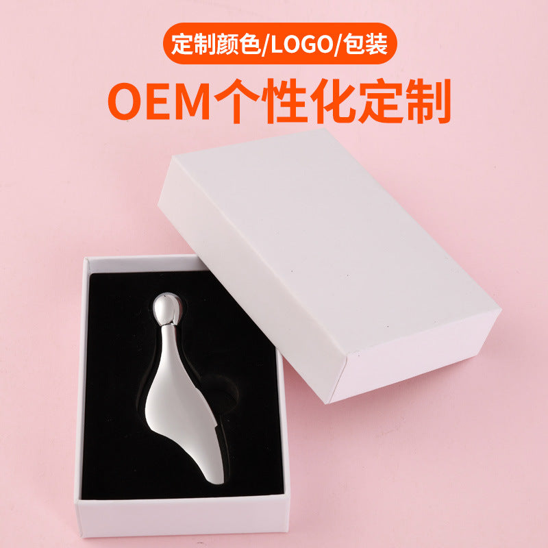Metal eye roller ball teardrop shaped massage stick eye cream stick single ball lifting facial massage gift box facial beauty stick