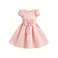 Girls' satin princess dress - pink sweet style birthday outfit, stylish children's dress, first birthday gown for girls