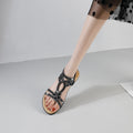 2025 summer plus size bohemian rhinestone floral elastic sandals for women - wholesale for amazon