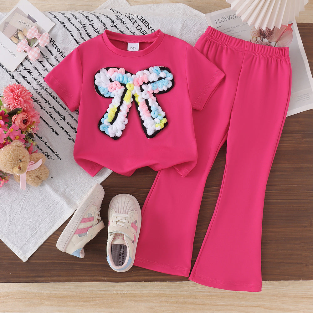 exclusive for european and american girls new arrival rose red short-sleeved t-shirt + pants
