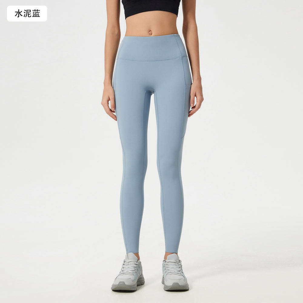 No awkward line yoga pants women's high waist abdominal control running fitness pants hip lifting naked sports nine-point pants d25037