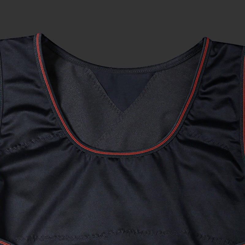 European and american plus size workout sweat suit, fitness compression tank top, tummy control, beer belly concealer, men's abdominal trainer vest, men's waist trainer
