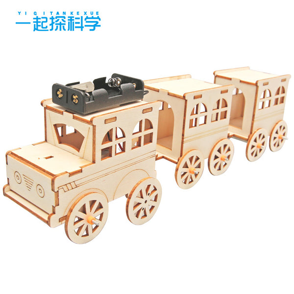 Science experiment train toy material package creative technology small production student children handmade DIY gift