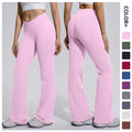 seamless micro-flared wide-leg cross-waist hip-lifting and abdominal-controlling high-elastic flared pants sports running fitness yoga wear for women