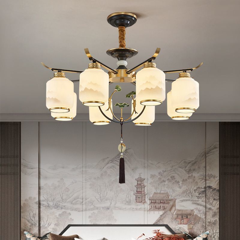 New chinoiserie chandelier living room lamp chinese style zen restaurant hotel booth room lamp for home downward chinoiserie lamps