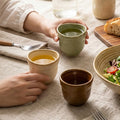 Stoneware japanese style hand-held ceramic coffee cup for one person retro mug office afternoon tea kung fu drinking cup
