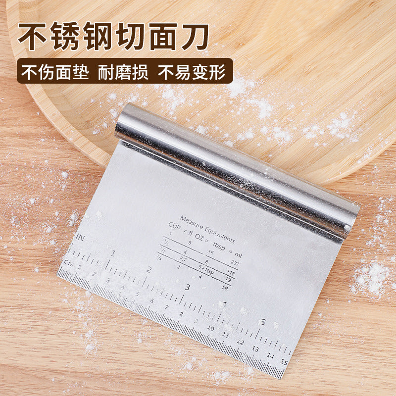 Stainless steel cutting knife scraper all-in-one cake cream rice roll scraper scraper scraper dough baking cutting knife
