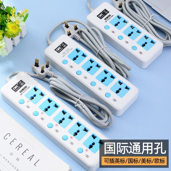 Manufacturer export pure copper sub-control socket household multi-function British standard European standard socket hole with switch power strip wiring board