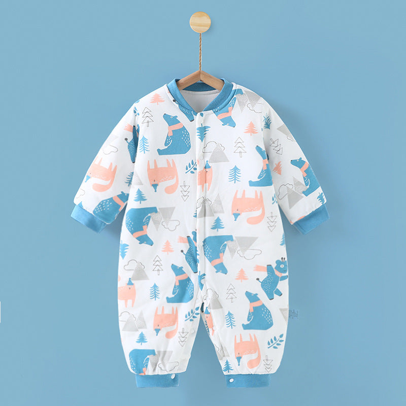 Baby clothes autumn and winter quilted warm cotton clothes newborn rompers pure cotton onesies baby thickened stylish winter outfits