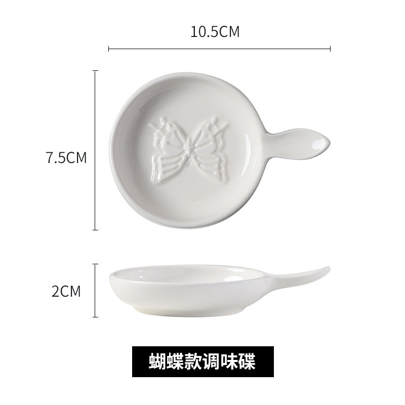Ceramic tableware cartoon seasoning dipping dish for home bowls and chopsticks creative sauce hotel cute side dishes soy sauce wholesale