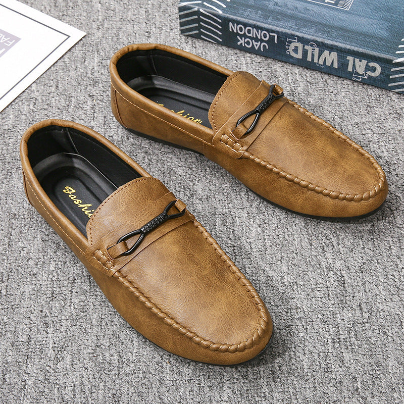 Men's loafers: new 2025 slip-ons, korean style trendy soft sole casual leather shoes, british style men's footwear