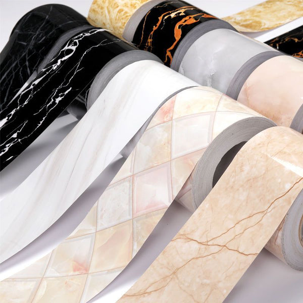 Wholesale Self-adhesive Skirting Wall Sticker Ground Corner Line Sticker Waterproof Scrubable Window Sill Decoration Waist Line Floor Tile Waveguide Line