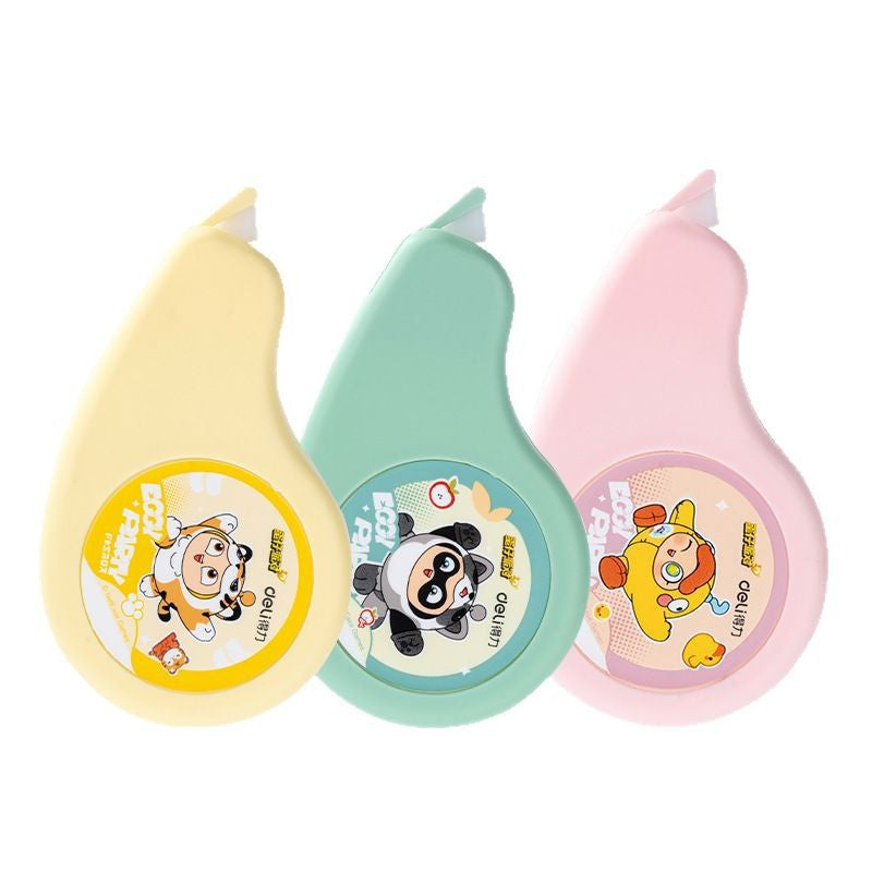 Deli Stationery Egg Party Silicone Shell Correction Belt Student Durable Alteration Belt Wrong Word Correction Belt Wholesale