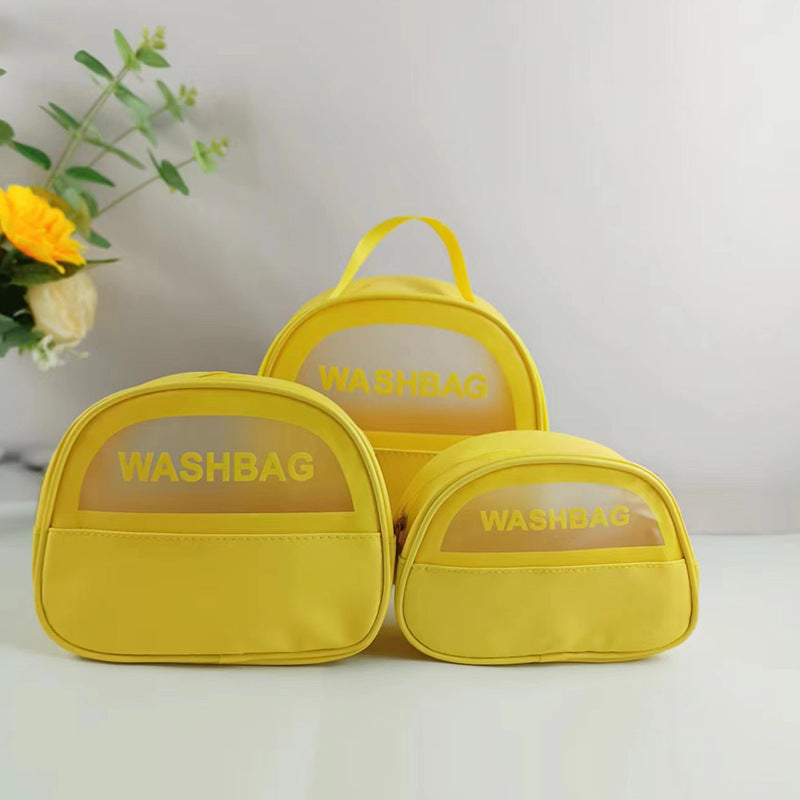 PU waterproof portable toiletries cosmetic bag ins high value large capacity portable cosmetics storage travel toiletries bag