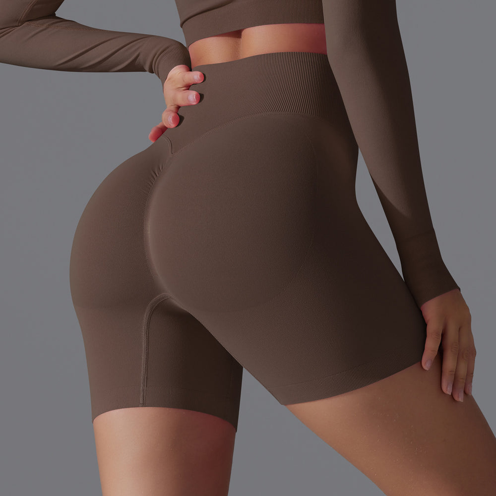 European and american seamless yoga shorts - high waist, butt-lifting, compression shorts - breathable, quick-drying, running, sports, fitness, 3/4 length shorts