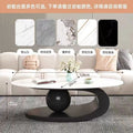Oval coffee table, sintered stone coffee table, popular minimalist table for home living room, trendy nordic style coffee table, small apartment friendly