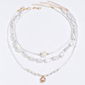 Bohemian beaded necklace wholesale - european & american cross-border style - women's light luxury, multi-layered, shell & pearl clavicle chain