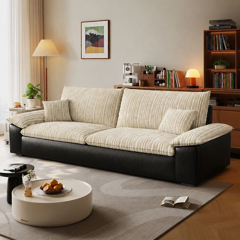 Double sofa retro style stripes chenille sailboat sofa living room small apartment three-person row fabric sofa