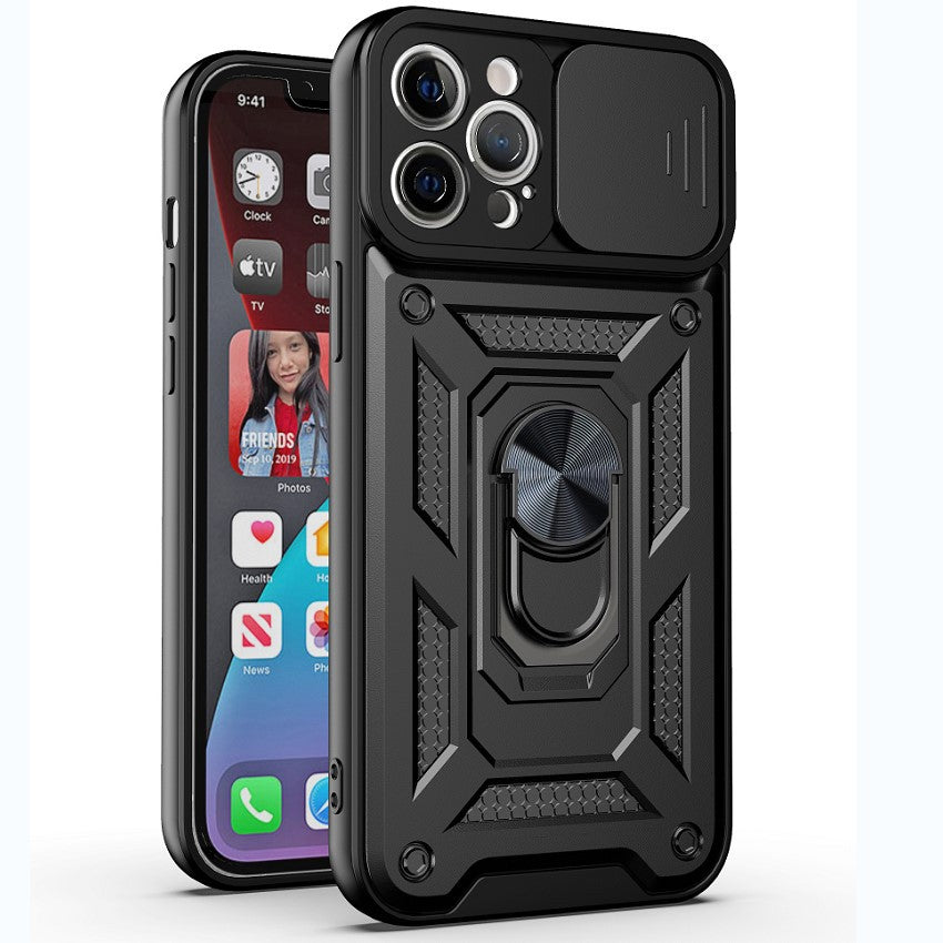 Suitable for iphone17pro sliding window mobile phone case apple 15 shunjia car 16 sergeant x ring holder protective cover